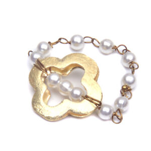 Chain Ring Pearl Connecting Chain Ring Brass Handmade Chain Ring 8 Z845