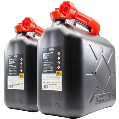 2x 10L BENZINKANISTER RESERVEKANISTER,AUSGIEßER KRAFTSTOFF DIESEL KANISTER,20L - Bild 1 von 4
