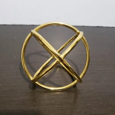 Bola Decorativa Esfera Globo Orbe Metal 5" Oro Oficina Decoración Foto 1 de 4