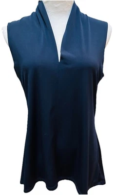 Blusa túnica alta/baja Philosophy sin mangas azul marino talla grande Foto 1 de 4