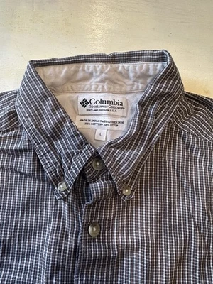 Columbia Hombres Talla Grande LS 100% Algodón Negro Blanco Marrón Cuadros Usado en Excelente Condición Foto 1 de 4