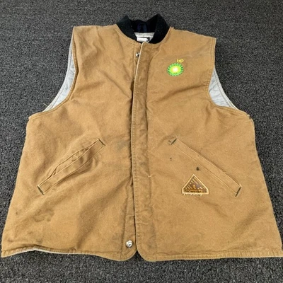 Chaleco Bulwark Excel FR Para Hombres Grande Marrón Pato Lona Frente a Presión Acolchado Forrado BP Foto 1 de 4