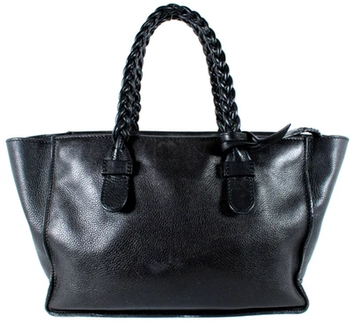 VALENTINO Black Grained Calfskin Braided Handle TO BE COOL Tote Bag w/ Pouch - Image 1 of 4