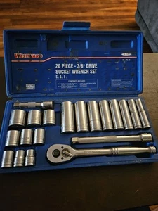 Westward 4Pl98 3/8 In Drive Socket Wrench Set Sae 20 Pieces 3/8 In To 7/8 In - Picture 1 of 10