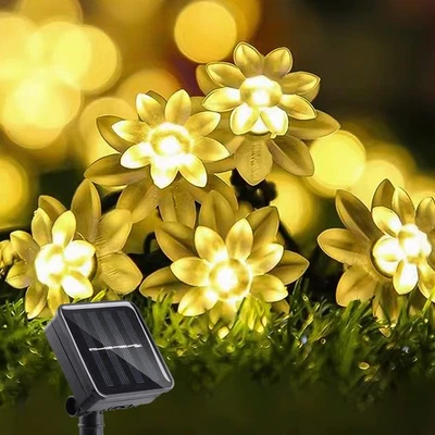 ITICdecor Solar Flower String Lights Outdoor Waterproof 50 LED Upgraded Flowe... - Image 1 of 4