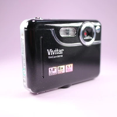Vivitar Digital Camera Vivicam 5018 5.1MP Black Tested - Image 1 of 4