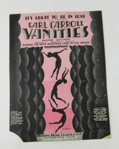 1931 Music Sheet Earl Carroll Vanities "It's Great To Be In Love"  - Picture 1 of 4