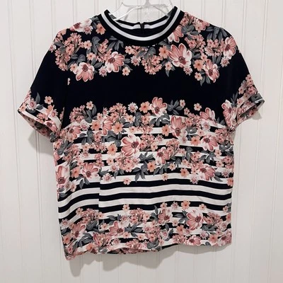 Mother Of Pearl 花卉条纹上衣 4 浪漫办公室 — 第 1/4 张图片