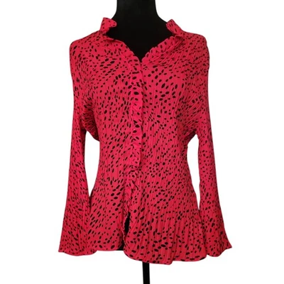 Blusa vintage de mujer Covington roja a lunares talla grande  Foto 1 de 4