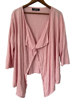 Кардиган Kasper из льняной смеси водопад розовый 1X женская рабочая одежда церковь пляж - Изображение 1 из 4