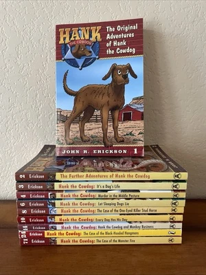 Lot of 10 HANK the Cowdog Books Series John R. Erickson vol. 1-4,6,8,10,14,24,71 Foto 1 de 4