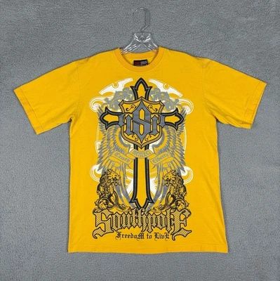 Camiseta De Colección Southpole Para Hombre Mediana Amarilla Cruz Hip Hop Años 90 Y2K Street Wear Foto 1 de 4