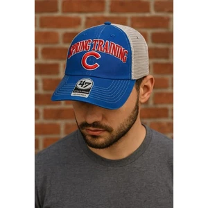 Gorra Chicago Cubs Entrenamiento de Primavera 47 Azul Malla Camionero Snapback Edición Limitada - Imagen 1 de 14