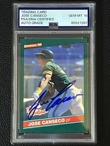 Jose Canseco 1986 Donruss The Rookies signed Autogramm PSA DNA Auto 10 *67 - Bild 1 von 2