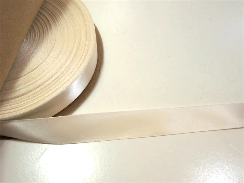Ivory Single-Face Satin Ribbon 7/8 inch wide x 10 yards Schiff Polyester B18 - Image 1 of 4