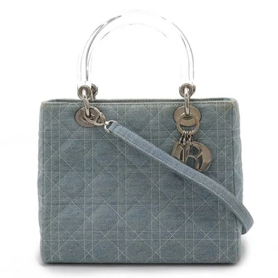 Bolsa Christian Dior Denim Lady Dior 2Way Feminina Claro Azul Tamanho Único - Imagem 1 de 4