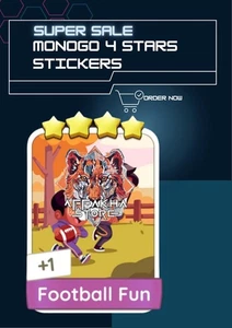 FOOTBALL FUN - 4 STARS STICKER COZY COMFORTS (MONO_POLY_G0) ⚡ - Picture 1 of 1