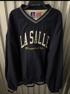 Vintage 90s La Salle University Windbreaker Pullover 2XL - Picture 1 of 4