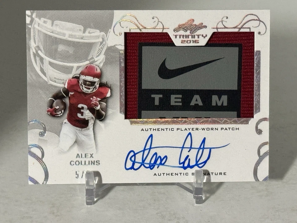 2016 LEAF TRINITY ALEX COLLINS #PA-AC1  PATCH RC  3-CLR AUTO RPA  SHIPS SAME DAY - Image 1 of 4