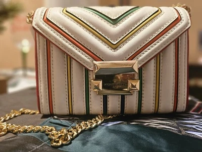 Michael Kors Designer Whitney White Rainbow Quilted Leather Shoulder Bag - Image 1 of 4