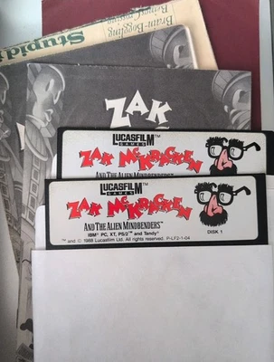 Zak McKraken IBM floppy disc 1988 bundle Hint Book Newspaper Instruction Booklet - Image 1 of 4