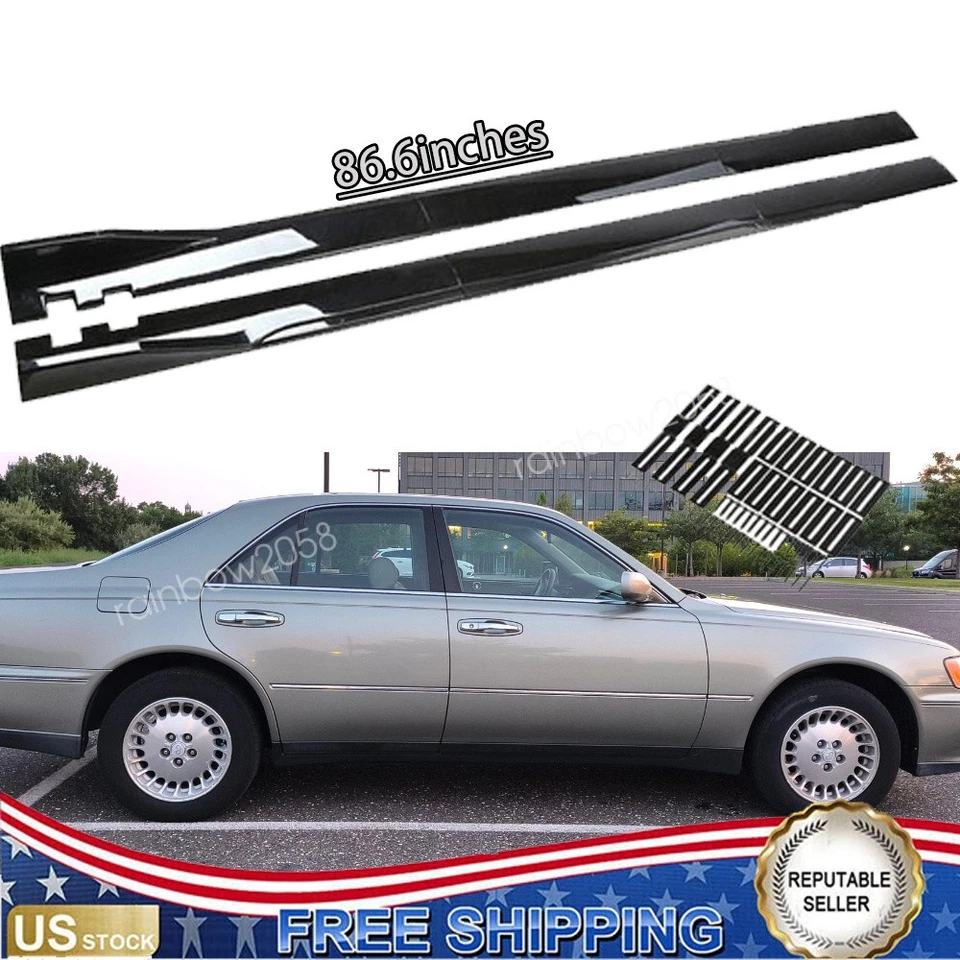 Glossy 86.6" Side Skirt Splitter Rocker Panel Lip For Infiniti Q45 - Imagem 1 de 4