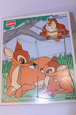 PLAYSKOOL DISNEY BAMBI WOOD PUZZLE CHATTING IN THE WOODS 289-07 8 PIECES - Image 1 of 4