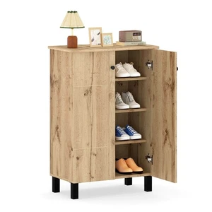 Armario de almacenamiento de zapatos, organizador de zapatos de 4 niveles con estantes extraíbles y 2 puertas - Imagen 1 de 10