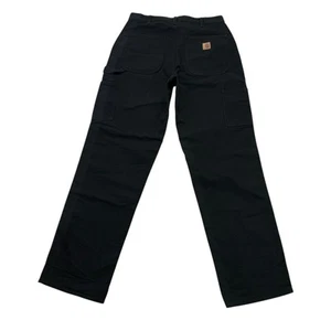 Carhartt Carpenter Pants Mens 32 X 34 Black Canvas Straight Leg Workwear - Picture 1 of 13