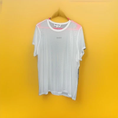 🔥NWT DKNY Jeans Crew Women’s See Through White blouse Size 1XL W/Bling Logo NEW - Image 1 of 4