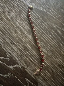 10kt Gold Almandine Garnet Bracelet - Picture 1 of 4