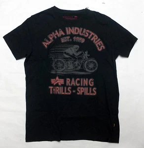 Alpha Industries T-Shirt Racing Thrills - Spills Größe S Biker Rocker Shirt - Picture 1 of 1