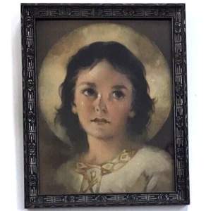 Vtg Mid-Century Florence Kroger THE LIGHT OF THE WORLD 8.5x10.5 Framed Print - Picture 1 of 4