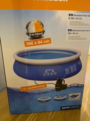 Original Steinbach Pool mit Sandfilteranlage, Heizung, Einstiegshilfe, Abdeckung - Bild 1 von 4