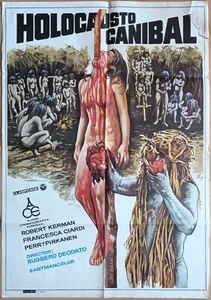 Cannibal Holocaust ORIGINAL Spanish '80 POSTER Ruggero Deodato nasty MAC art! - Imagen 1 de 5