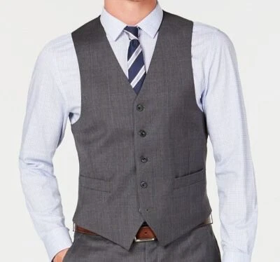 Michael Kors Men's Gray Classic Fit Wool Plaid Dress Suit Vest 36S - Image 1 of 2