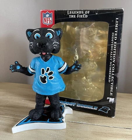 SIR PURR Carolina Panthers NFL Mascot “Logo Base” Nodder Bobblehead NIB! Cover