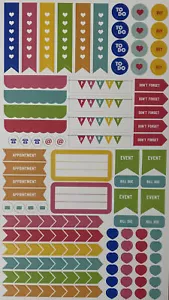 PLANNER Stickers(4”x6-3/4) Recollections•Label•Heart•Arrow •Event•Reminder•Party - Picture 1 of 9