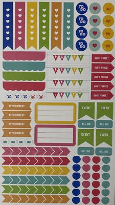 PLANNER Stickers(4”x6-3/4) Recollections•Label•Heart•Arrow •Event•Reminder•Party - Image 1 of 4