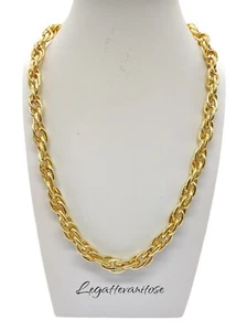 Collana catena acciaio inox 45 cm Placcata Oro Giallo Dorato. Collana Donna - Foto 1 di 15