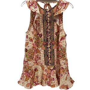 Free People sz small Summer In Tulum Linen Viscose Mini Dress or tunic Top - Picture 1 of 11