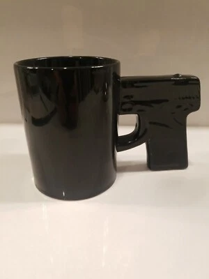 Bigmouth Toys The Gun Mug Pistol Shape Design 12 oz Coffee Tea Black B312 - Image 1 of 4