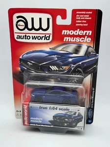 Auto World Modern Muscle 2015 Ford Mustang GT, Blue, 1:64, NIB - Picture 1 of 12