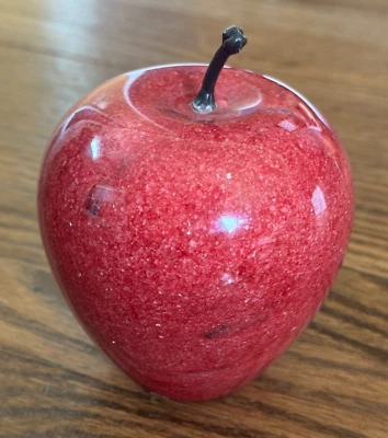 "Pisapapeles vintage de mármol alabastro manzana regalo para profesores 4x3""" Foto 1 de 3