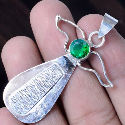 透镜切割宝石珠宝十字架 925 纯银吊坠 礼物 女朋友 — 第 1/4 张图片