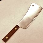 Vintage Butcher Meat Cleaver Knife 6½" Blade Full Tang W/ Riveted Wood Handle