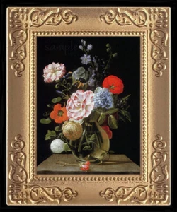 Cuadro artístico miniatura floral de bodegón de 1700 para casa de muñecas 8150 - Imagen 1 de 1
