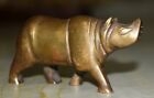 Rhinoceros Figurine Brass Handmade Amazon Wild Animal Statue Table Decor Gift BM
