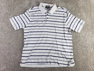 Polo Allen Solly Para Hombres XL Manga Corta Rayas Blanco Azul Algodón Foto 1 de 4