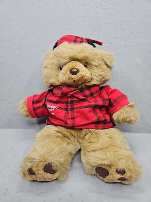 De Colección 1991 Pillsbury Hungry Jack Oso de Peluche Camisa Roja 15" Peluche Raro Foto 1 de 4